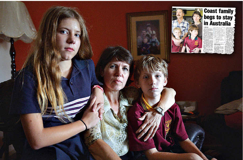 GOOD NEWS: Amanda Klue and her children Jan-Sari and Pieter-Nick will spend Christmas on the Coast after their appeal against deportation was received. Inset: A story the Daily ran in 2009 when the Klues first appealed their visa, before the death of Jannie. GOOD NEWS: Amanda Klue and her children Jan-Sari and Pieter-Nick will spend Christmas on the Coast after their appeal against deportation was received. Inset: A story the Daily ran in 2009 when the Klues first appealed their visa, before the death of Jannie.